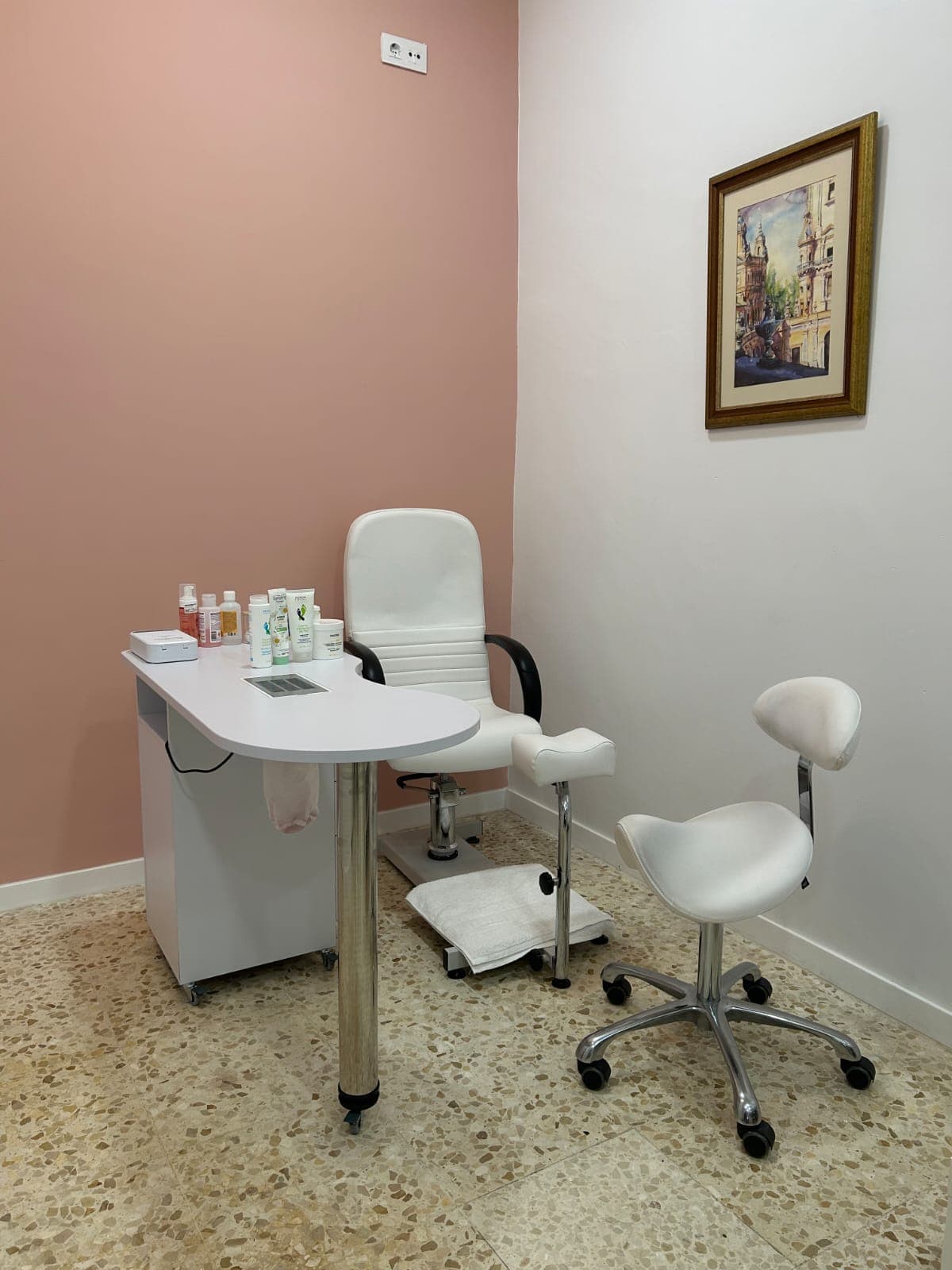 Detalle del espacio de trabajo del salón